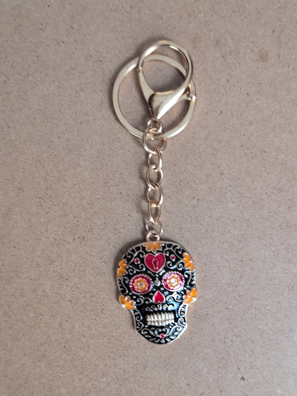 Sugar Skull Keychain - Black & Multicolor Women's Accessory